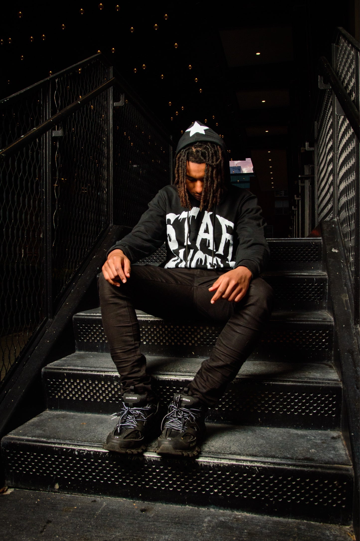 Black & White Star Angelz Hoodie