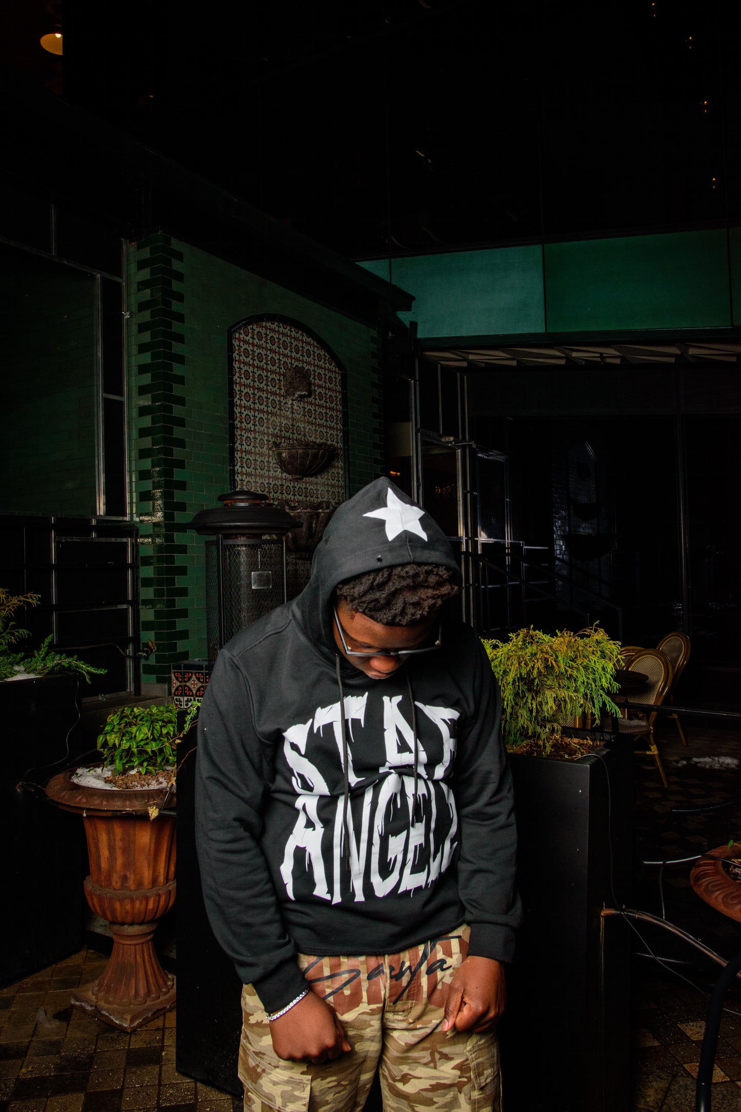 Black & White Star Angelz Hoodie