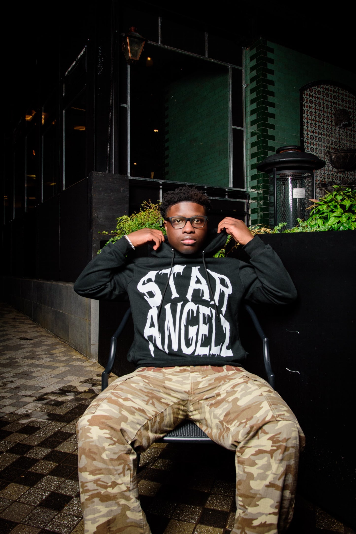 Black & White Star Angelz Hoodie