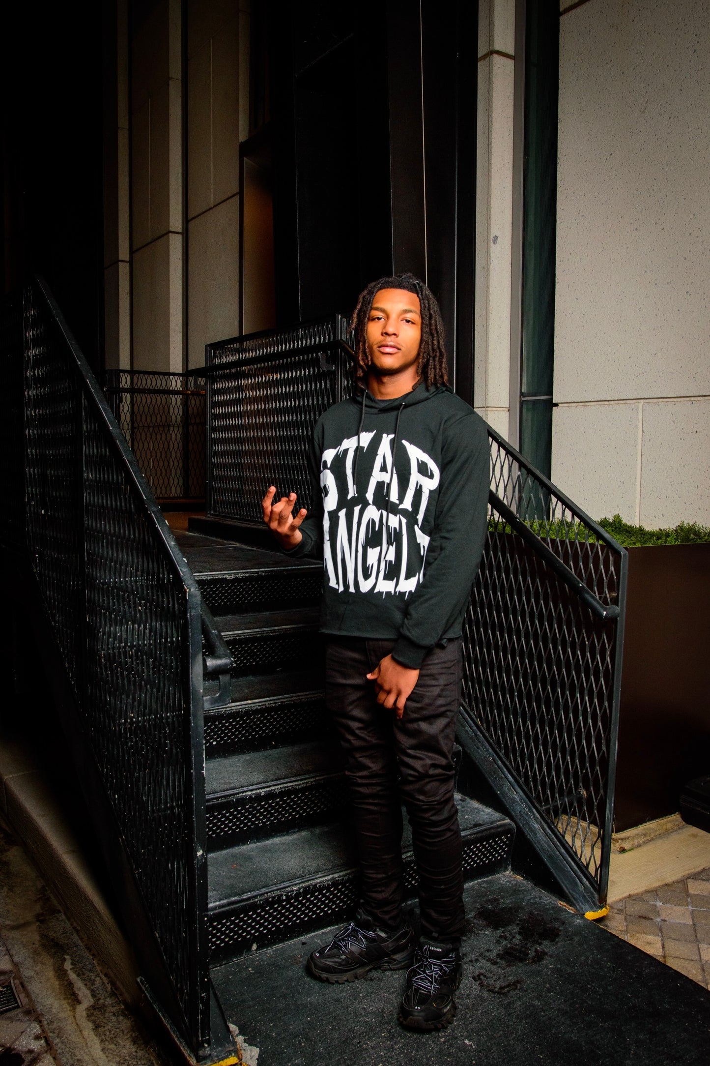 Black & White Star Angelz Hoodie