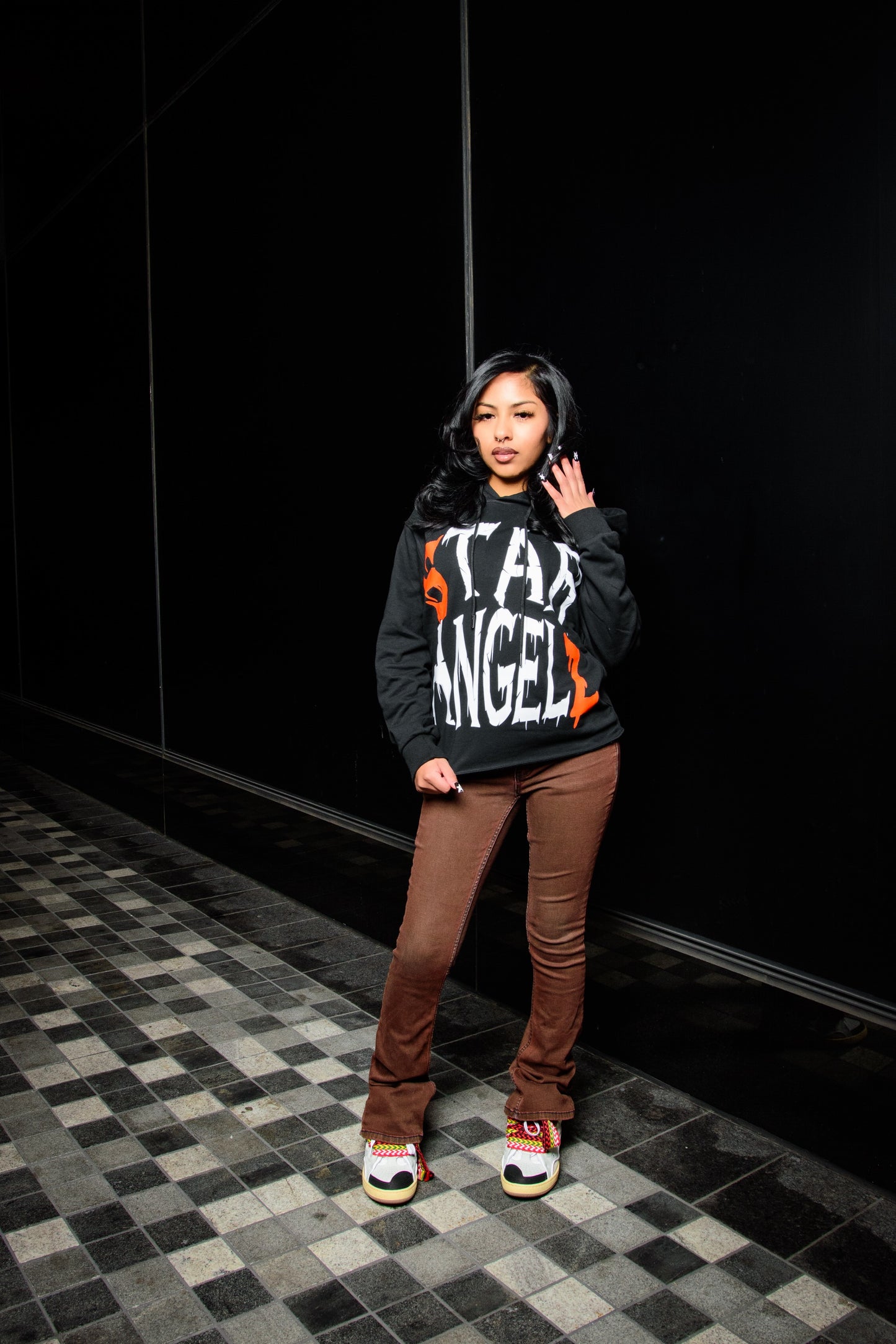 Black & Orange Star Angelz Hoodie