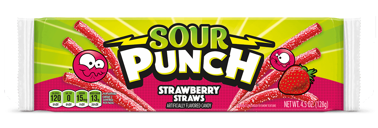 Sour Punch Strawberry Straws Chewy Candy